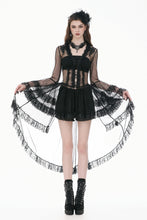 Load image into Gallery viewer, Gothic Retro Sheer Lace Patchwork Deep-V Flare Sleeve Duster JW301