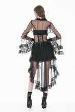 Load image into Gallery viewer, Gothic Retro Sheer Lace Patchwork Deep-V Flare Sleeve Duster JW301
