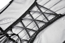Load image into Gallery viewer, Gothic Retro Sheer Lace Patchwork Deep-V Flare Sleeve Duster JW301