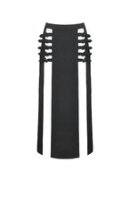 Load image into Gallery viewer, Punk Black Slit Metal Long Skirt KW367