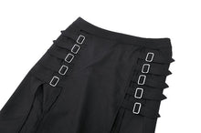 Load image into Gallery viewer, Punk Black Slit Metal Long Skirt KW367