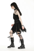 Load image into Gallery viewer, Punk irregular tattered skull  midi-skirt KW340