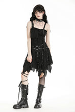 Load image into Gallery viewer, Punk irregular tattered skull  midi-skirt KW340