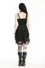 Load image into Gallery viewer, Punk irregular tattered skull  midi-skirt KW340