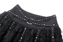 Load image into Gallery viewer, Punk irregular tattered skull  midi-skirt KW340