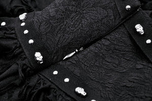 Punk irregular tattered skull  midi-skirt KW340