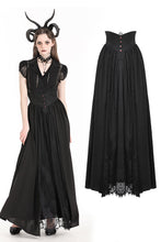 Load image into Gallery viewer, Gothic heart embroidered black maxi skirt KW345