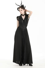 Load image into Gallery viewer, Gothic heart embroidered black maxi skirt KW345