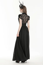 Load image into Gallery viewer, Gothic heart embroidered black maxi skirt KW345