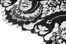 Load image into Gallery viewer, Gothic heart embroidered black maxi skirt KW345
