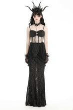 Load image into Gallery viewer, Gothic velvet patch lace elegant mermaid skirt KW347