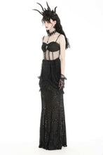 Load image into Gallery viewer, Gothic velvet patch lace elegant mermaid skirt KW347