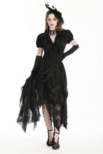 Load image into Gallery viewer, Gothic black distressed lace skirt KW352