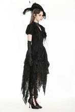 Load image into Gallery viewer, Gothic black distressed lace skirt KW352
