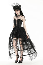 Load image into Gallery viewer, Rococo style spiderweb tattered birdcage petticoat long skirt KW354