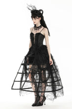 Load image into Gallery viewer, Rococo style spiderweb tattered birdcage petticoat long skirt KW354