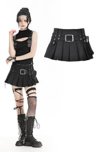 Load image into Gallery viewer, Black spicy girl low-waist ultra-short skirt KW363