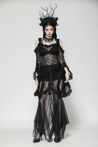 Gothic Lace and Mesh Mermaid Skirt KW365