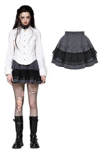 Load image into Gallery viewer, Dark Striped Scholarly Mini Skirt KW366