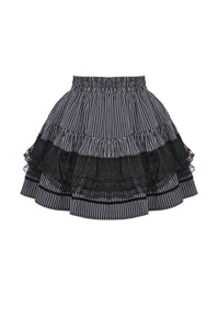 Dark Striped Scholarly Mini Skirt KW366