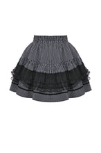 Load image into Gallery viewer, Dark Striped Scholarly Mini Skirt KW366