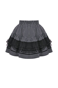 Dark Striped Scholarly Mini Skirt KW366