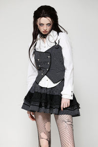Dark Striped Scholarly Mini Skirt KW366