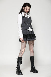 Dark Striped Scholarly Mini Skirt KW366