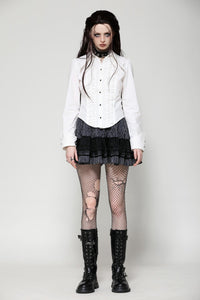 Dark Striped Scholarly Mini Skirt KW366