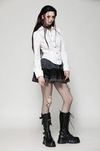 Load image into Gallery viewer, Dark Striped Scholarly Mini Skirt KW366