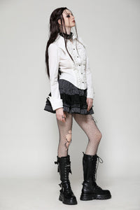 Dark Striped Scholarly Mini Skirt KW366