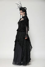 Load image into Gallery viewer, Gothic lace mesh reversible long maxi skirt KW369