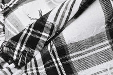 Load image into Gallery viewer, Punk Black and White Checkered Asymmetrical Messy Net Skirt KW373