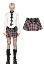 Load image into Gallery viewer, Punk Pink Plaid Mini Skirt KW374