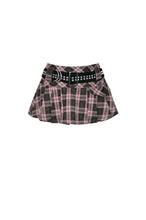 Load image into Gallery viewer, Punk Pink Plaid Mini Skirt KW374
