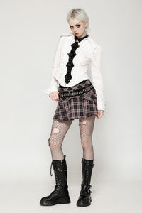Punk Pink Plaid Mini Skirt KW374