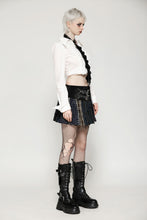 Load image into Gallery viewer, Colorful Plaid Patchwork Leather-Waist Skirt KW380
