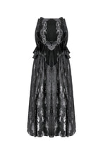 Load image into Gallery viewer, Gothic Velvet &amp; Sheer Lace Paneled Long Skirt KW383