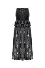 Load image into Gallery viewer, Gothic Velvet &amp; Sheer Lace Paneled Long Skirt KW383