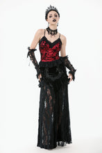 Load image into Gallery viewer, Gothic Velvet &amp; Sheer Lace Paneled Long Skirt KW383