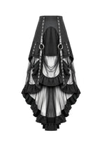 Load image into Gallery viewer, Metal Studded Punk Skirt with Mesh Tail and Pockets KW385