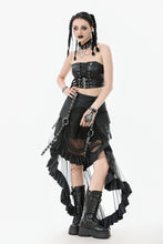 Load image into Gallery viewer, Metal Studded Punk Skirt with Mesh Tail and Pockets KW385