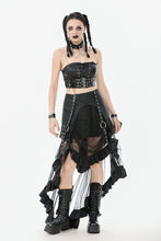 Load image into Gallery viewer, Metal Studded Punk Skirt with Mesh Tail and Pockets KW385