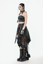 Load image into Gallery viewer, Metal Studded Punk Skirt with Mesh Tail and Pockets KW385