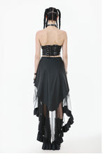 Load image into Gallery viewer, Metal Studded Punk Skirt with Mesh Tail and Pockets KW385