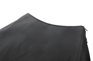 Metal Studded Punk Skirt with Mesh Tail and Pockets KW385
