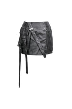 Load image into Gallery viewer, Battle-Ready Punk Skirt with Grommet Straps and Star Charm KW387