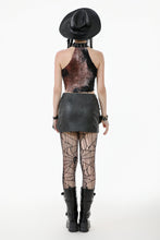 Load image into Gallery viewer, Battle-Ready Punk Skirt with Grommet Straps and Star Charm KW387