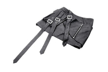Load image into Gallery viewer, Battle-Ready Punk Skirt with Grommet Straps and Star Charm KW387
