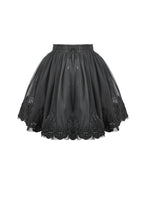 Load image into Gallery viewer, Black All-match Shadow Rose Embroidered Petticoat KW389